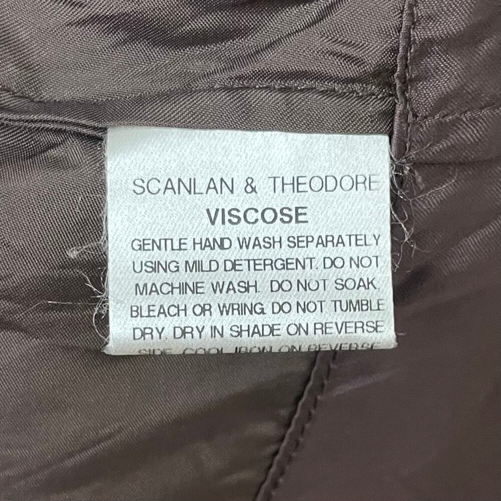 Scanlan Theodore Dress Womens Medium Brown Satin Mini Quiet Luxury Minimalist - Picture 11 of 14